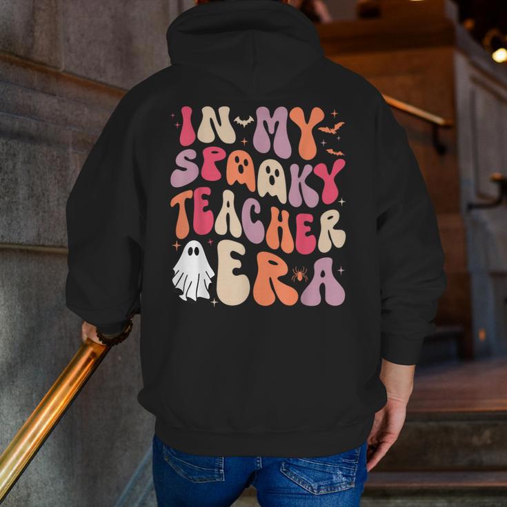 Groovy In My Spooky Teacher Era Halloween Party Boo Men Zip Up Hoodie Back Print, Groovy Teacher Hoodies, funny gift