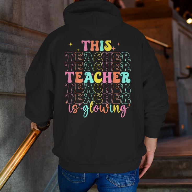 Groovy This Teacher Is Glowing Hello Summer End Of School Men Zip Up Hoodie Back Print, Groovy Teacher Hoodies, funny gift Groovy This Teacher Is Glowing Hello Summer End Of School Men Zip Up Hoodie Back Print, Groovy Teacher Hoodies, funny gift