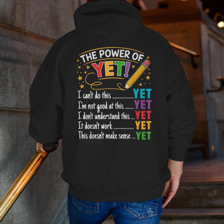 Growth Mindset Teacher Power Of Yet Inspirational Men Zip Up Hoodie Back Print, funny gift Growth Mindset Teacher Power Of Yet Inspirational Men Zip Up Hoodie Back Print, funny gift