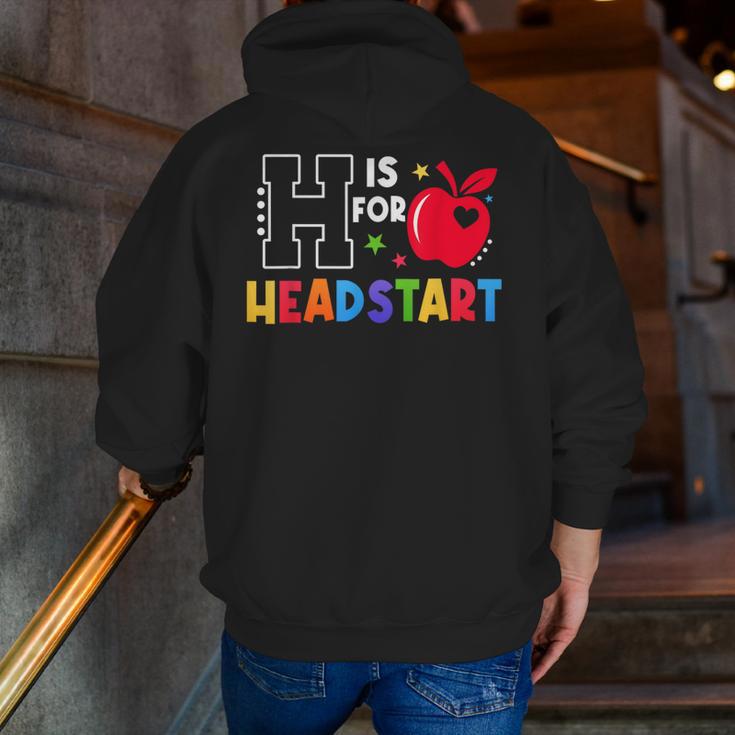 H Is For Head Start Teacher First Day Of School Tee Men Zip Up Hoodie Back Print, funny gift H Is For Head Start Teacher First Day Of School Tee Men Zip Up Hoodie Back Print, funny gift
