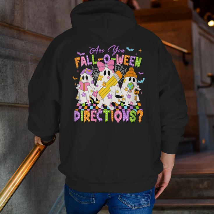 Halloween Floral Ghost Teacher Are You Falloween Directions Men Zip Up Hoodie Back Print, funny gift Halloween Floral Ghost Teacher Are You Falloween Directions Men Zip Up Hoodie Back Print, funny gift
