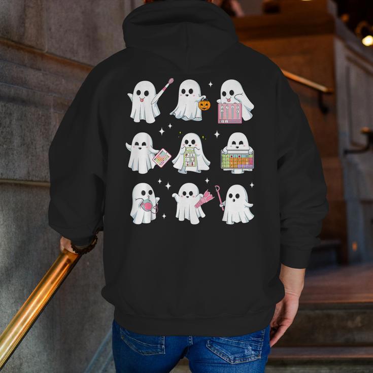 Halloween Ghost Speech Therapy SLP Fall Teacher Tee Men Zip Up Hoodie Back Print, funny gift Halloween Ghost Speech Therapy SLP Fall Teacher Tee Men Zip Up Hoodie Back Print, funny gift