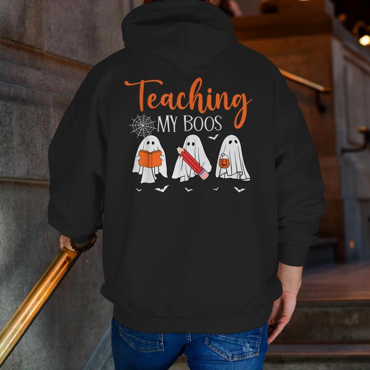 Halloween Ghost Teachers Teaching My Boos Costume Women Men Men Zip Up Hoodie Back Print, funny gift Halloween Ghost Teachers Teaching My Boos Costume Women Men Men Zip Up Hoodie Back Print, funny gift