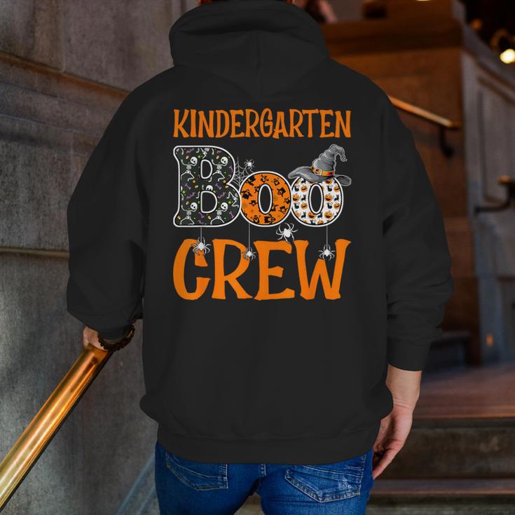 Halloween Kindergarten Boo Crew Kinder Teacher Student Men Zip Up Hoodie Back Print, funny gift