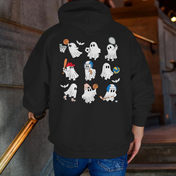 Halloween PE Teacher Ghost Playing Soccer Football Baseball Men Zip Up Hoodie Back Print, Pe Teacher Hoodies, funny gift Halloween PE Teacher Ghost Playing Soccer Football Baseball Men Zip Up Hoodie Back Print, Pe Teacher Hoodies, funny gift