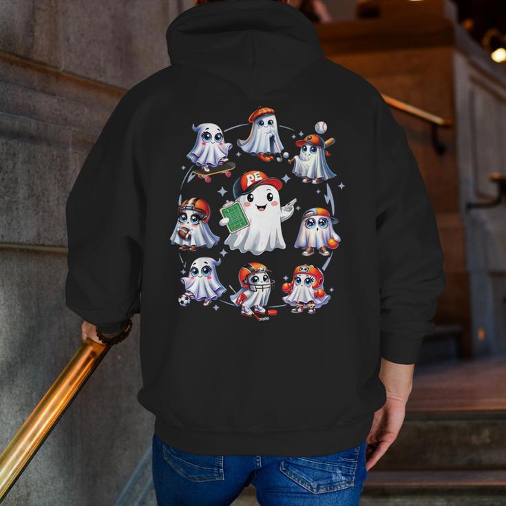 Halloween PE Teacher Ghost Playing Sports Physical Education Men Zip Up Hoodie Back Print, Pe Teacher Hoodies, funny gift Halloween PE Teacher Ghost Playing Sports Physical Education Men Zip Up Hoodie Back Print, Pe Teacher Hoodies, funny gift