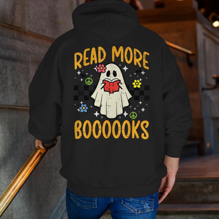 Halloween Read More Books Retro Costume Teacher Women Girls Men Zip Up Hoodie Back Print, funny gift