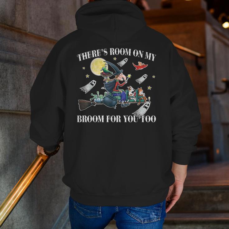 Halloween There's Room On My Broom For You Too Teacher Men Zip Up Hoodie Back Print, funny gift