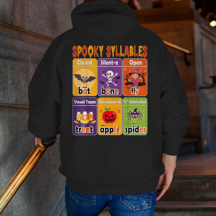 Halloween Spooky Syllable Types Teacher Educational Men Zip Up Hoodie Back Print, funny gift Halloween Spooky Syllable Types Teacher Educational Men Zip Up Hoodie Back Print, funny gift