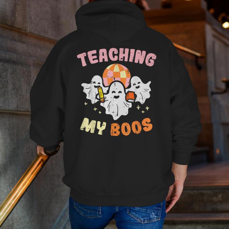 Halloween Teacher Teaching My Boos Costume Teacher Men Women Men Zip Up Hoodie Back Print, funny gift