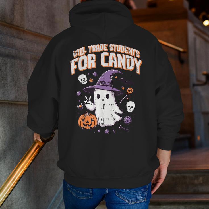Halloween Teacher Trade Students For Candy Costume Women Men Zip Up Hoodie Back Print, funny gift Halloween Teacher Trade Students For Candy Costume Women Men Zip Up Hoodie Back Print, funny gift