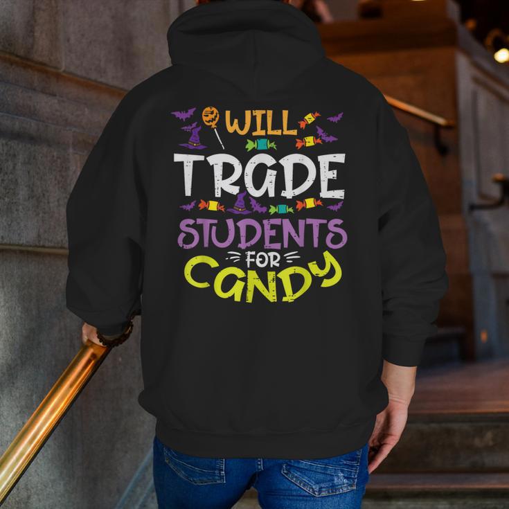 Halloween Teacher Will Trade Students For Candy Women Men Men Zip Up Hoodie Back Print, funny gift Halloween Teacher Will Trade Students For Candy Women Men Men Zip Up Hoodie Back Print, funny gift