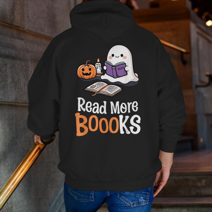 Halloween Teacher Women Cute Reading Ghost Read More Books Men Zip Up Hoodie Back Print, funny gift Halloween Teacher Women Cute Reading Ghost Read More Books Men Zip Up Hoodie Back Print, funny gift