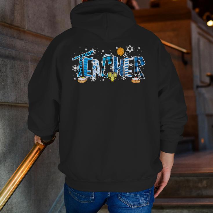 Hanukkah Leopard Plaid Teacher Chanukah Jewish Women Men Men Zip Up Hoodie Back Print, funny gift Hanukkah Leopard Plaid Teacher Chanukah Jewish Women Men Men Zip Up Hoodie Back Print, funny gift