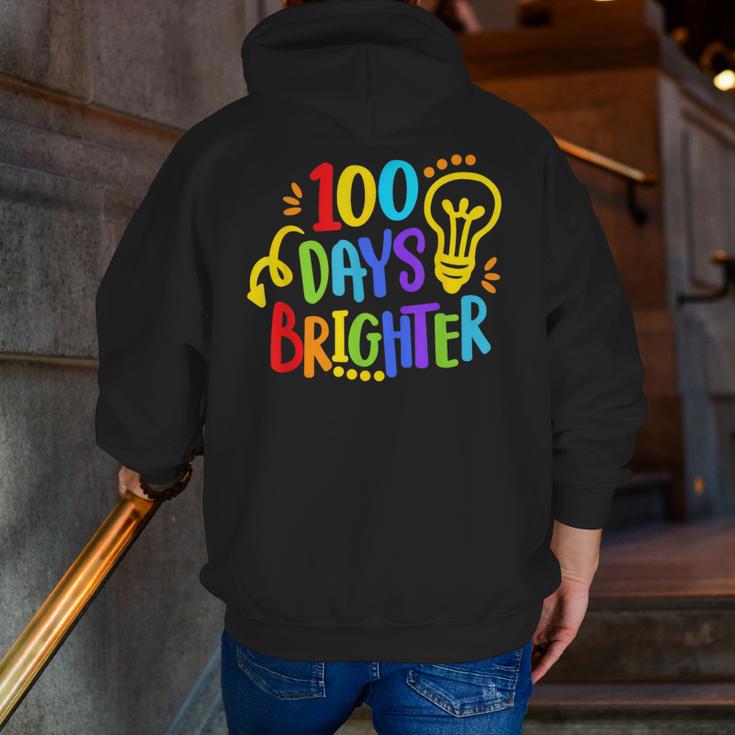 Happy 100th Day Of School 100 Days Brighter Girls Teacher Men Zip Up Hoodie Back Print, funny gift Happy 100th Day Of School 100 Days Brighter Girls Teacher Men Zip Up Hoodie Back Print, funny gift