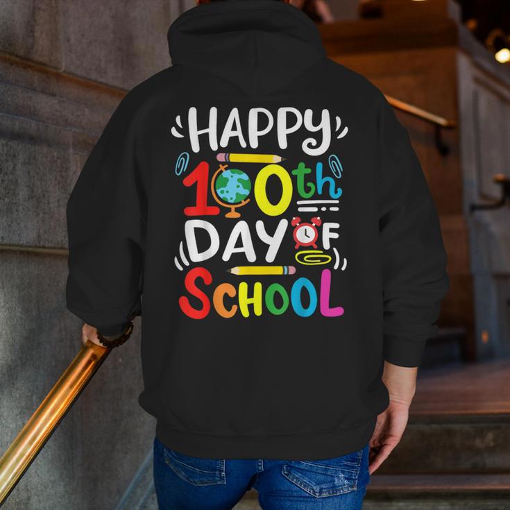 Happy 100th Day Of School 100 Days Of School Teacher Student Men Zip Up Hoodie Back Print, funny gift Happy 100th Day Of School 100 Days Of School Teacher Student Men Zip Up Hoodie Back Print, funny gift
