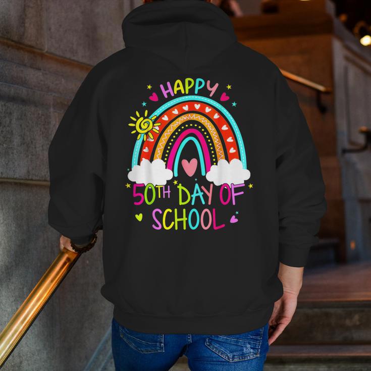 Happy 50th Days Of School Rainbow Teacher 50 Days Smarter Men Zip Up Hoodie Back Print, funny gift Happy 50th Days Of School Rainbow Teacher 50 Days Smarter Men Zip Up Hoodie Back Print, funny gift