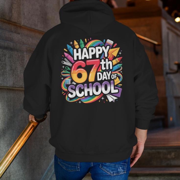 Happy 67 Days Of School Meme 100 Day Of School Teacher 6 7 Men Zip Up Hoodie Back Print, funny gift