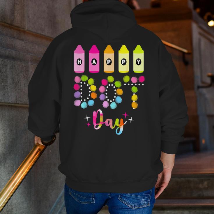 Happy Dot Day 2025 Teacher Kids Girls Colorful Polka Dot Day Men Zip Up Hoodie Back Print, funny gift Happy Dot Day 2025 Teacher Kids Girls Colorful Polka Dot Day Men Zip Up Hoodie Back Print, funny gift