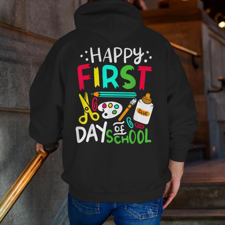 Happy First Day Of School Teacher Back To School Student Men Zip Up Hoodie Back Print, funny gift Happy First Day Of School Teacher Back To School Student Men Zip Up Hoodie Back Print, funny gift