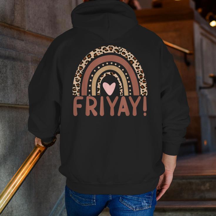 Happy Fri-Yay Friday Lovers Fun Teacher Leopard Rainbow Men Women Girls Kids Men Zip Up Hoodie Back Print, funny gift Happy Fri-Yay Friday Lovers Fun Teacher Leopard Rainbow Men Women Girls Kids Men Zip Up Hoodie Back Print, funny gift