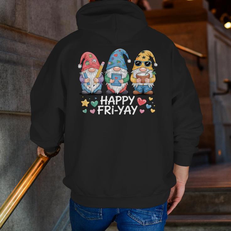 Happy Fri-Yay Teacher Fry Yay Friday Weekend Fri-Yay Men Zip Up Hoodie Back Print, funny gift