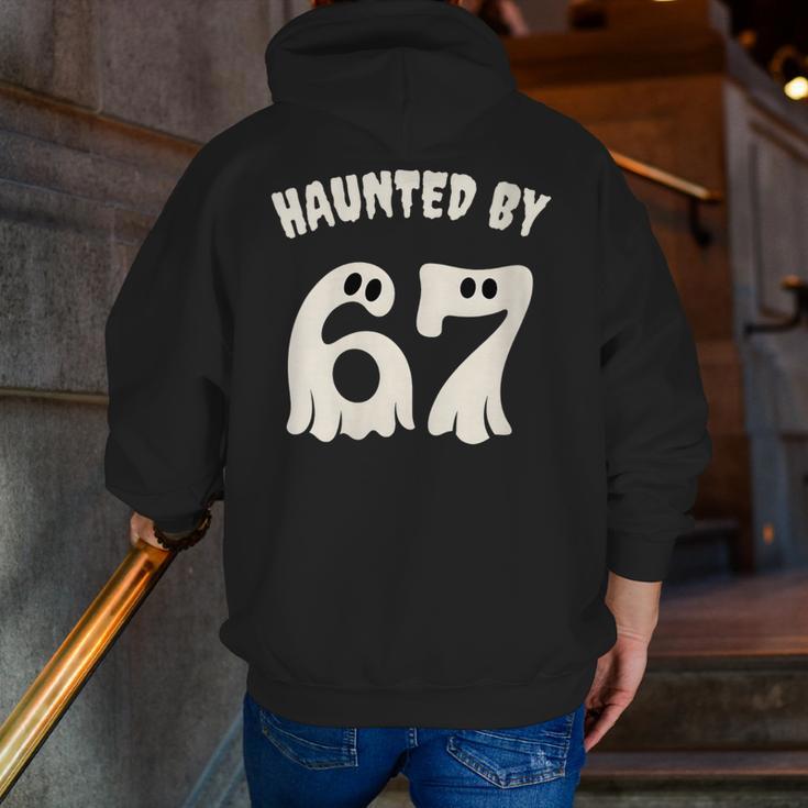 Haunted By 67 Teacher Halloween 6 7 Shirt Men Zip Up Hoodie Back Print, funny gift