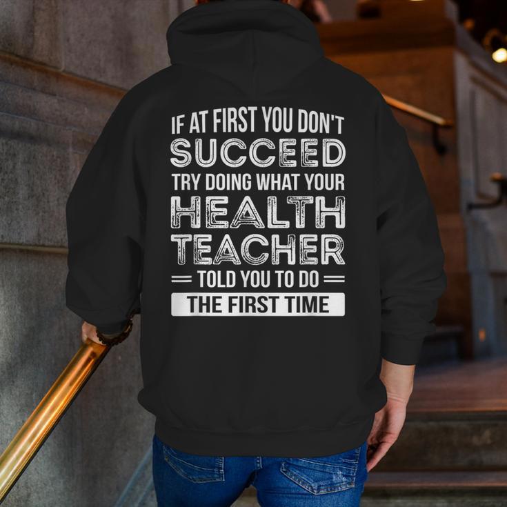 Health Teacher Tshirt Appreciation For Men Women Men Zip Up Hoodie Back Print, funny gift