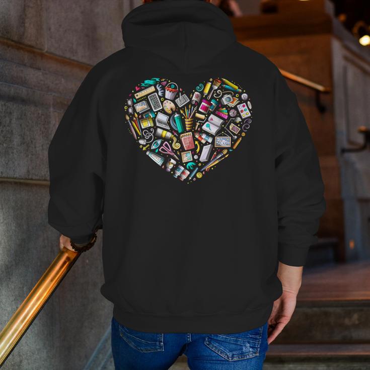 Heart Shape Art Teacher And Painting Sketching Artist Men Zip Up Hoodie Back Print, funny gift Heart Shape Art Teacher And Painting Sketching Artist Men Zip Up Hoodie Back Print, funny gift