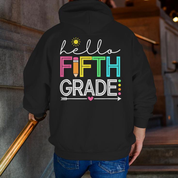Hello Fifth Grade Teacher Student 5th Grade Back To School Men Zip Up Hoodie Back Print, funny gift Hello Fifth Grade Teacher Student 5th Grade Back To School Men Zip Up Hoodie Back Print, funny gift