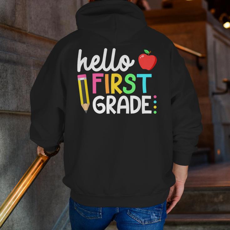 Hello First Grade Team 1st Grade Back To School Teacher Kids Men Zip Up Hoodie Back Print, First Grade Teacher Hoodies, funny gift Hello First Grade Team 1st Grade Back To School Teacher Kids Men Zip Up Hoodie Back Print, First Grade Teacher Hoodies, funny gift
