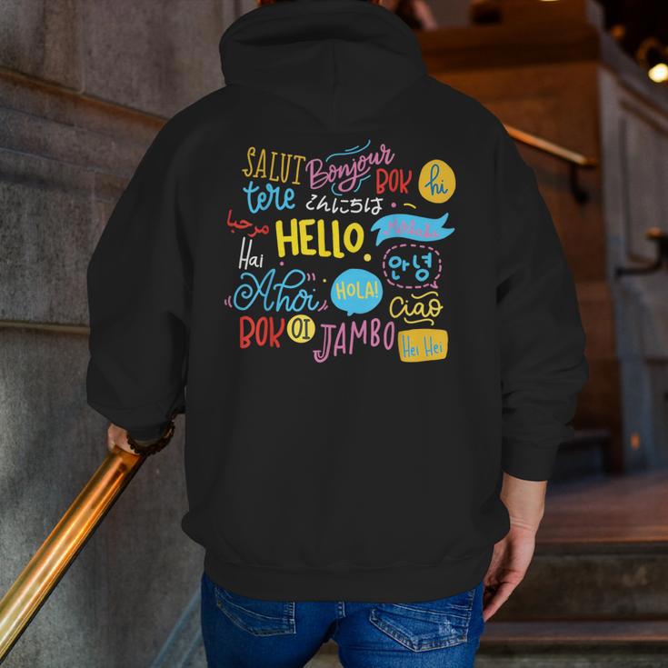 Hello Word In Different Languages Travel And Teacher Lover Men Zip Up Hoodie Back Print, funny gift Hello Word In Different Languages Travel And Teacher Lover Men Zip Up Hoodie Back Print, funny gift