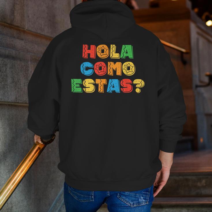 Hola Como Estas Spanish Teacher Fiesta Party Banners Men Zip Up Hoodie Back Print, funny gift Hola Como Estas Spanish Teacher Fiesta Party Banners Men Zip Up Hoodie Back Print, funny gift