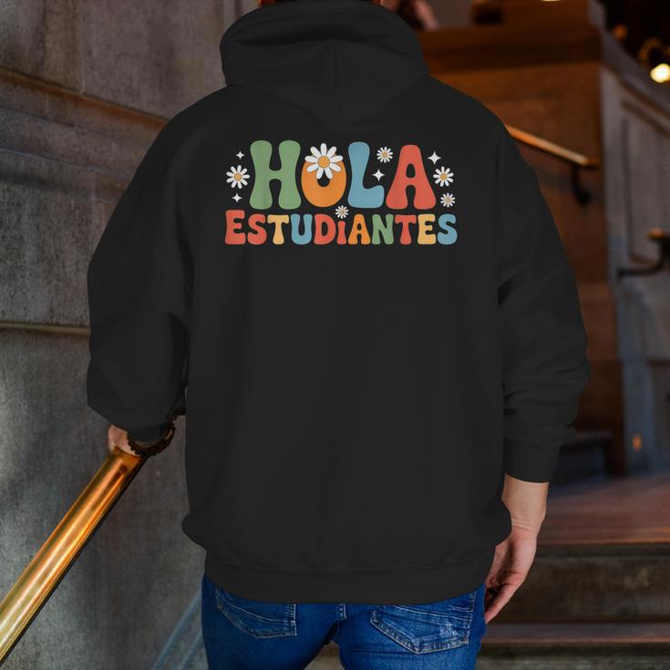 Hola Estudiantes Spanish Teacher Men Zip Up Hoodie Back Print, funny gift Hola Estudiantes Spanish Teacher Men Zip Up Hoodie Back Print, funny gift