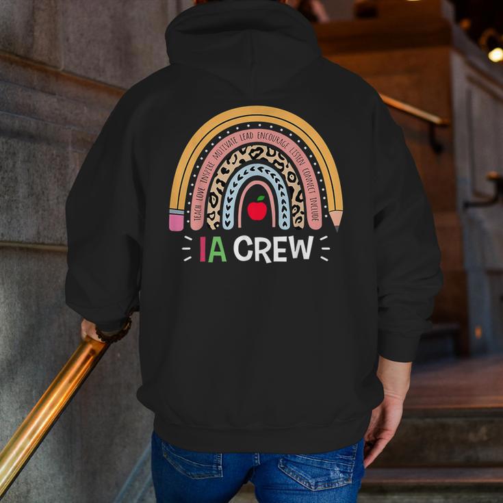 IA Crew Instructional Assistant Rainbow Teachers Aide Men Zip Up Hoodie Back Print, funny gift IA Crew Instructional Assistant Rainbow Teachers Aide Men Zip Up Hoodie Back Print, funny gift
