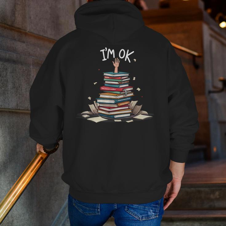 I'm Ok Read Book Reading Nerd Librarian Teacher School Men Zip Up Hoodie Back Print, funny gift I'm Ok Read Book Reading Nerd Librarian Teacher School Men Zip Up Hoodie Back Print, funny gift