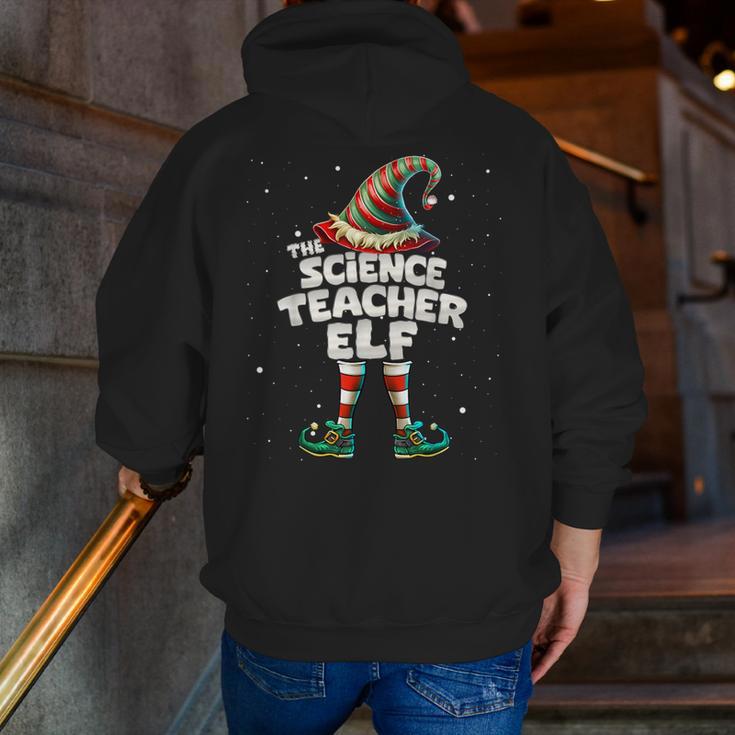 I'm The Science Teacher Elf Family Matching Group Christmas Men Zip Up Hoodie Back Print, Science Teacher Hoodies, funny gift