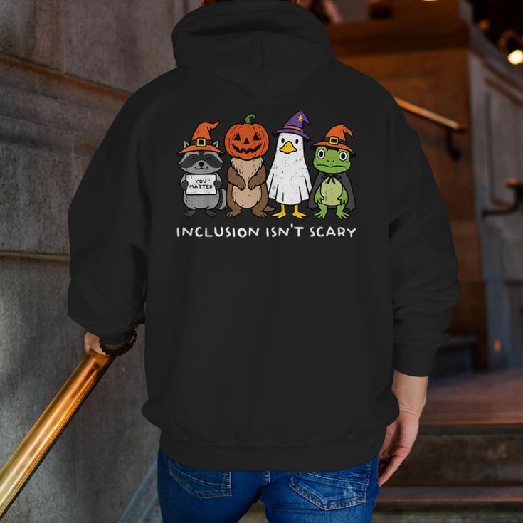 Inclusion Isn't Scary SLP Halloween Sped Teacher Animal Men Zip Up Hoodie Back Print, funny gift Inclusion Isn't Scary SLP Halloween Sped Teacher Animal Men Zip Up Hoodie Back Print, funny gift
