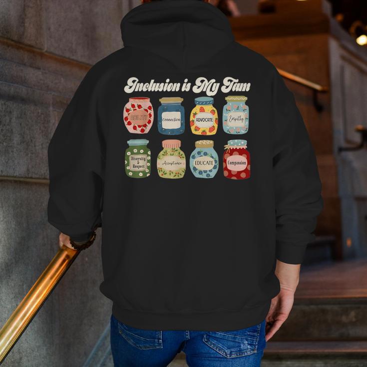 Inclusion Is My Jam Neurodiversity Special Education Teacher Men Zip Up Hoodie Back Print, funny gift Inclusion Is My Jam Neurodiversity Special Education Teacher Men Zip Up Hoodie Back Print, funny gift