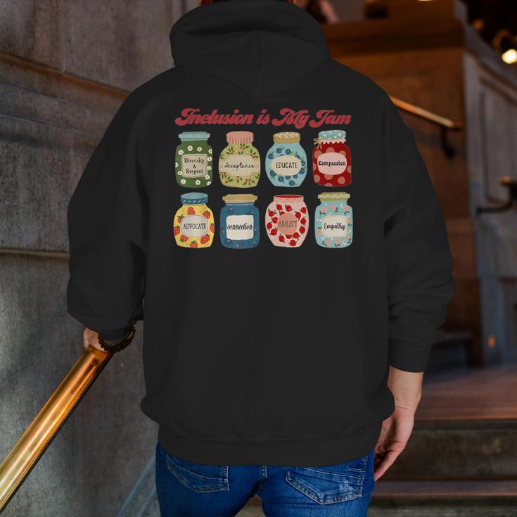 Inclusion Is My Jam Special Education Teacher Autism Men Zip Up Hoodie Back Print, funny gift
