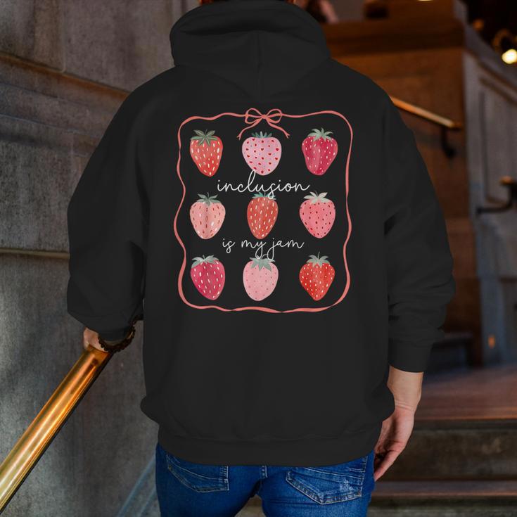 Inclusion Is My Jam Special Education Teacher Autism SPED Men Zip Up Hoodie Back Print, funny gift