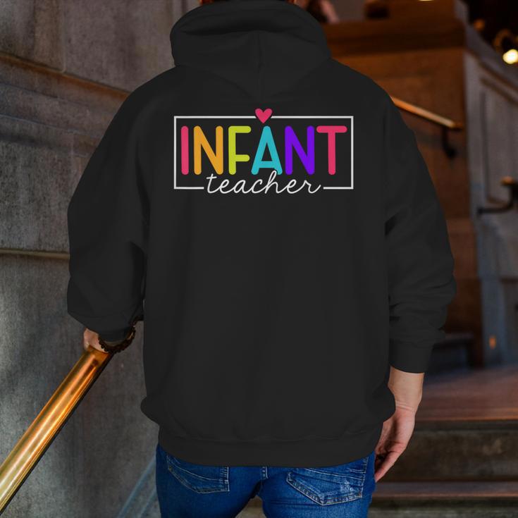 Infant Teacher Daycare Provider Childcare Teacher Men Zip Up Hoodie Back Print, funny gift