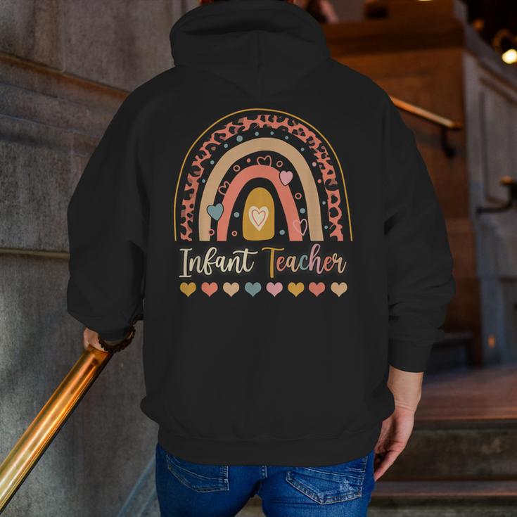 Infant Teacher Leopard Boho Rainbow Appreciation Men Zip Up Hoodie Back Print, funny gift Infant Teacher Leopard Boho Rainbow Appreciation Men Zip Up Hoodie Back Print, funny gift