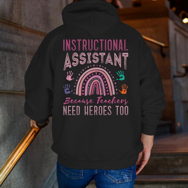 Instructional Assistant Because Teacher Need Hero Learning Men Zip Up Hoodie Back Print, funny gift Instructional Assistant Because Teacher Need Hero Learning Men Zip Up Hoodie Back Print, funny gift