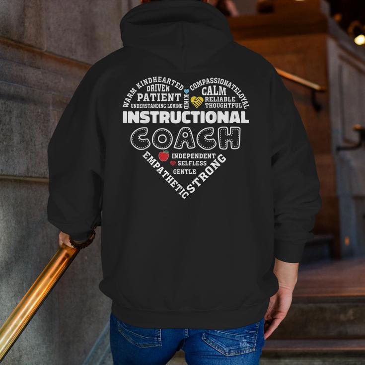 Instructional Coach Heart Teachers Appreciation Men Zip Up Hoodie Back Print, funny gift
