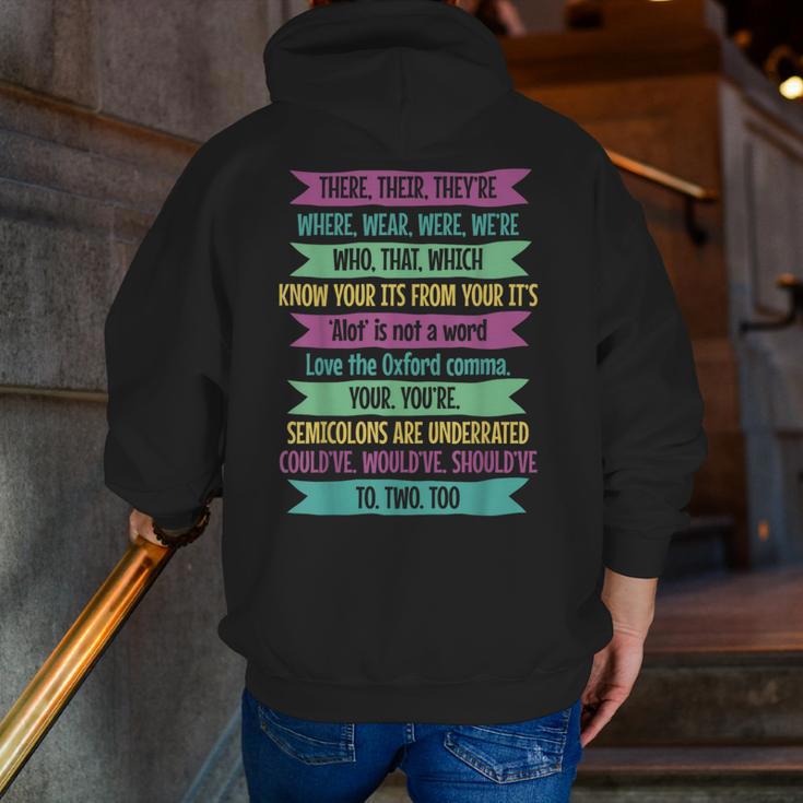Their There And They'Re English Teacher Men Women Men Zip Up Hoodie Back Print, English Teacher Hoodies, funny gift Their There And They'Re English Teacher Men Women Men Zip Up Hoodie Back Print, English Teacher Hoodies, funny gift