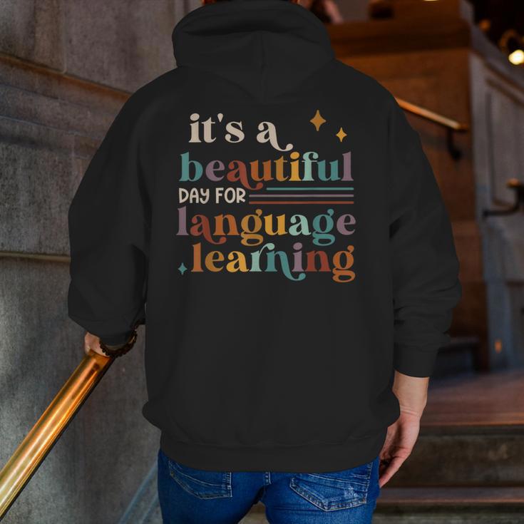 It's A Beautiful Day For Language Learning ESL Teacher ESOL Men Zip Up Hoodie Back Print, Esl Teacher Hoodies, funny gift It's A Beautiful Day For Language Learning ESL Teacher ESOL Men Zip Up Hoodie Back Print, Esl Teacher Hoodies, funny gift