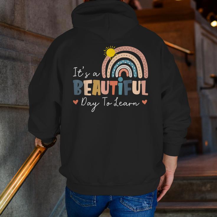 It's A Beautiful Day To Learn Cute Rainbow Boho Teacher Men Zip Up Hoodie Back Print, funny gift It's A Beautiful Day To Learn Cute Rainbow Boho Teacher Men Zip Up Hoodie Back Print, funny gift