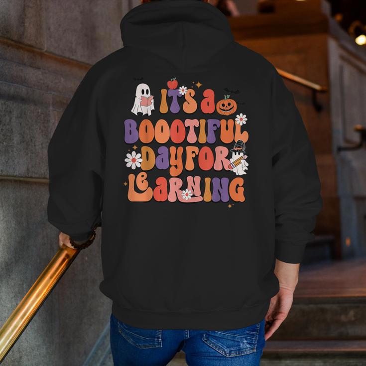 It's A Bootiful Day For Learning Cute Teacher Halloween Men Zip Up Hoodie Back Print, funny gift It's A Bootiful Day For Learning Cute Teacher Halloween Men Zip Up Hoodie Back Print, funny gift