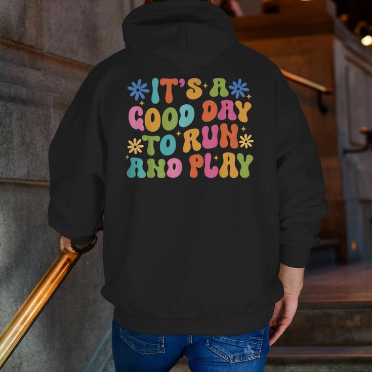 Its A Good Day To Run And Play PE Teacher Physical Education Men Zip Up Hoodie Back Print, Pe Teacher Hoodies, funny gift